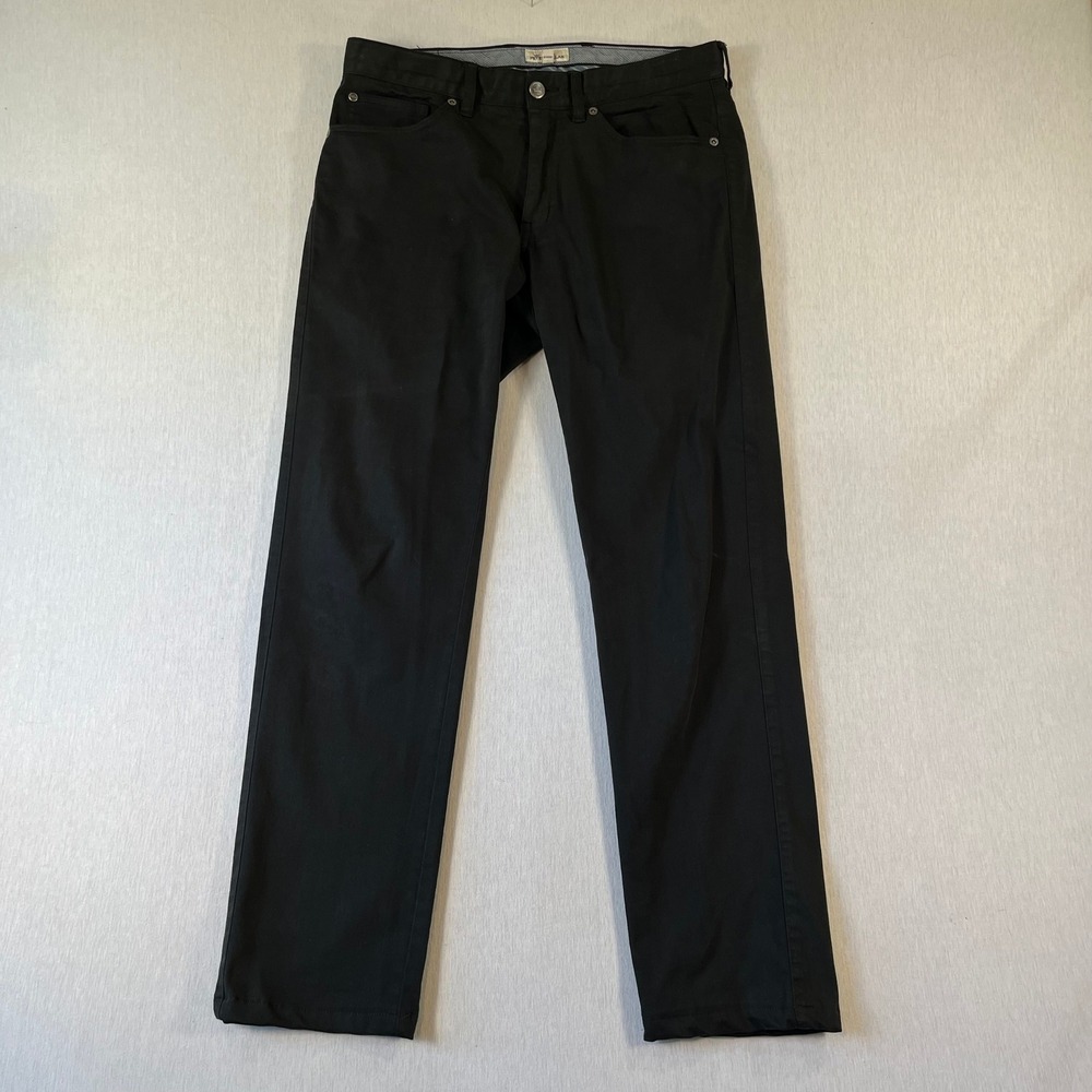 Peter Millar Crown Crafted Men 30x28.5 Black 5-Pocket Pants Cotton Stretch Flex